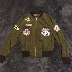 🌿Dark jungle green bomber jacket🌿